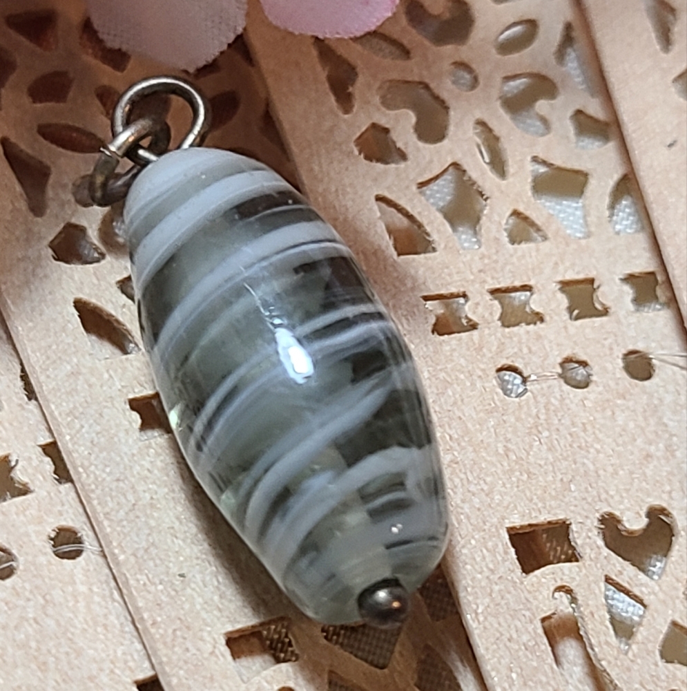 Elegant Striped Glass Vintage Pendant